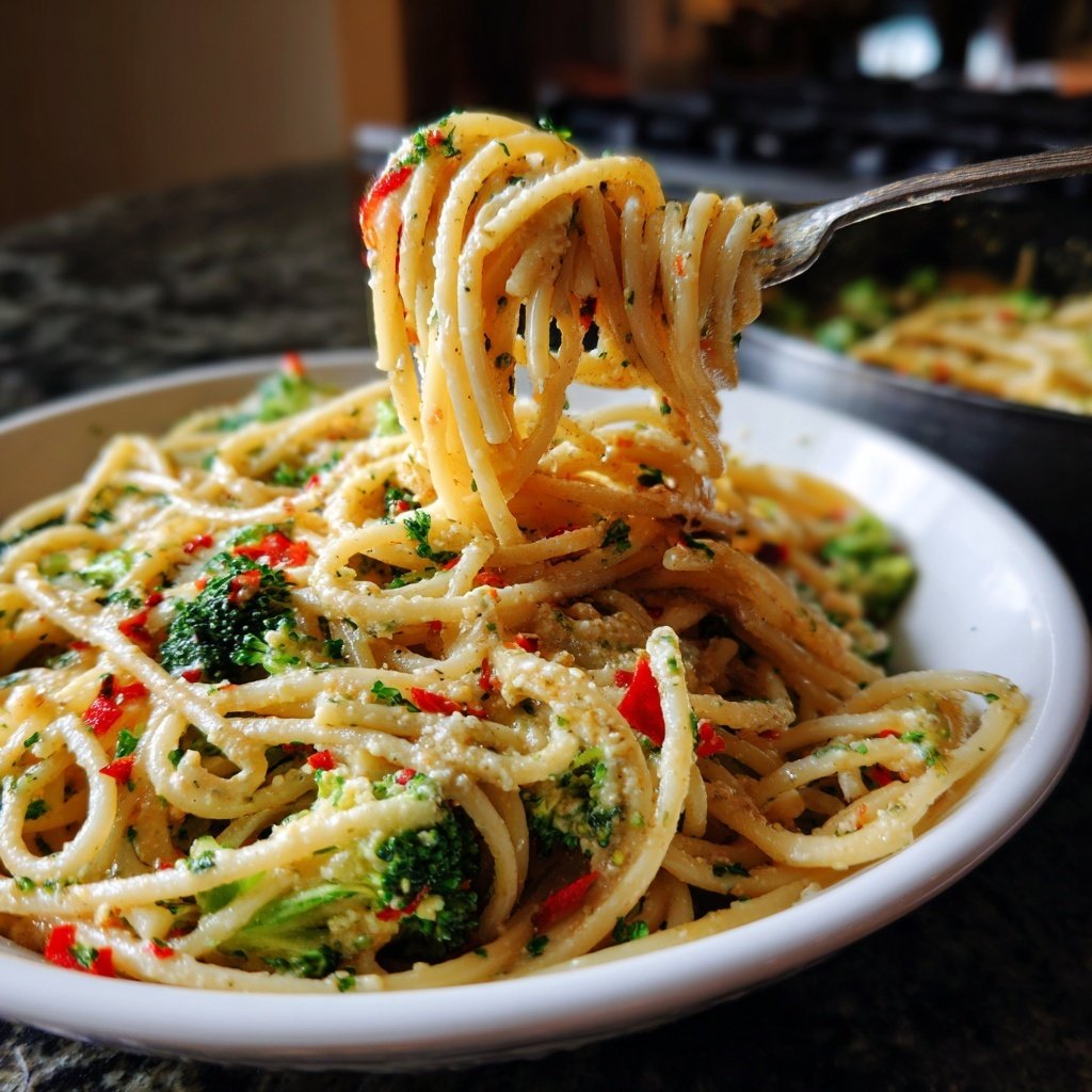 Spaghetti mit Brokkoli und Chili