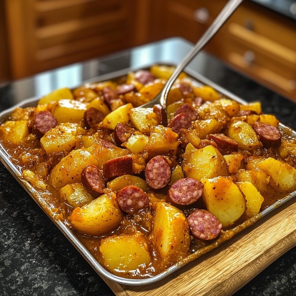 Kartoffelgulasch mit Würstchen